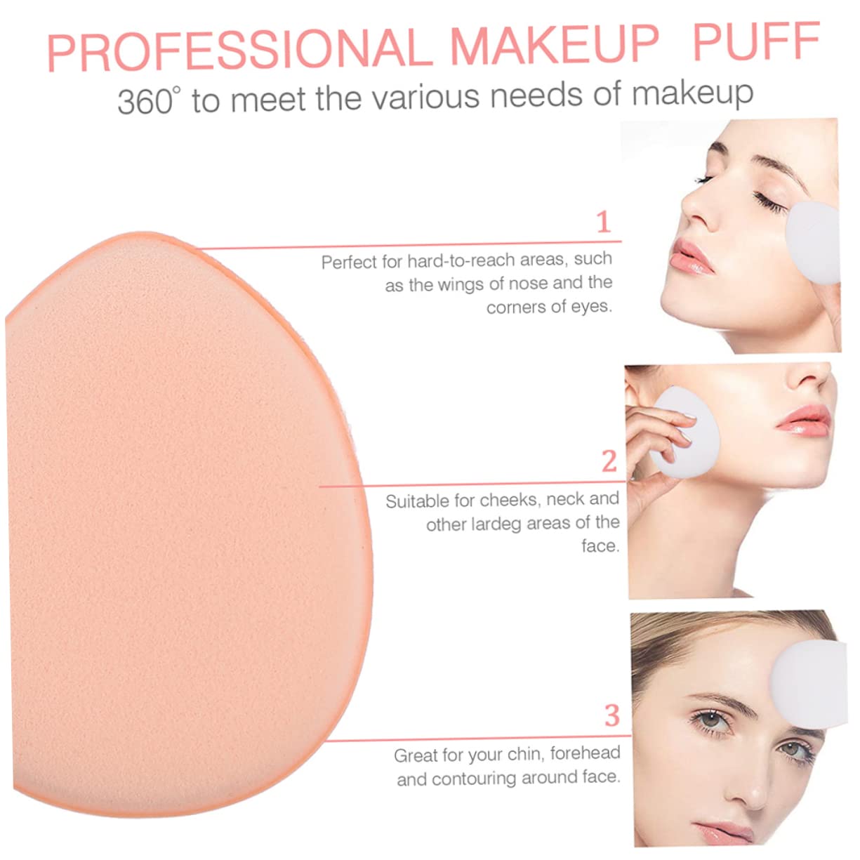 LIFKOME 12Pcs Finger Makeup Puff Versatile Dry Wet Powder Applicators for Foundation Concealer Cream Portable Beauty Tools