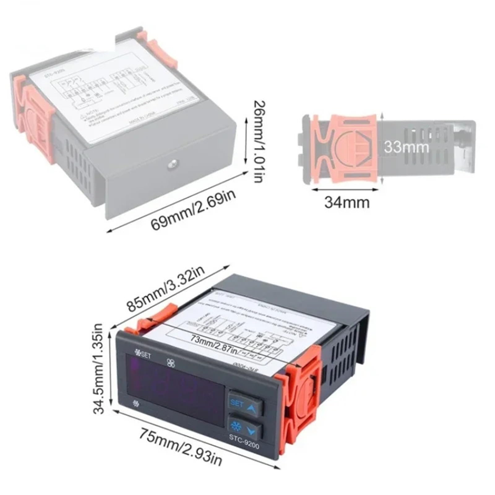 STC-9200 Microcomputer Regolatore di Temperatura Termostato Regolatore Termoregolatore con Funzione di Sbrinamento Refrigerazione(AC 110-220V)