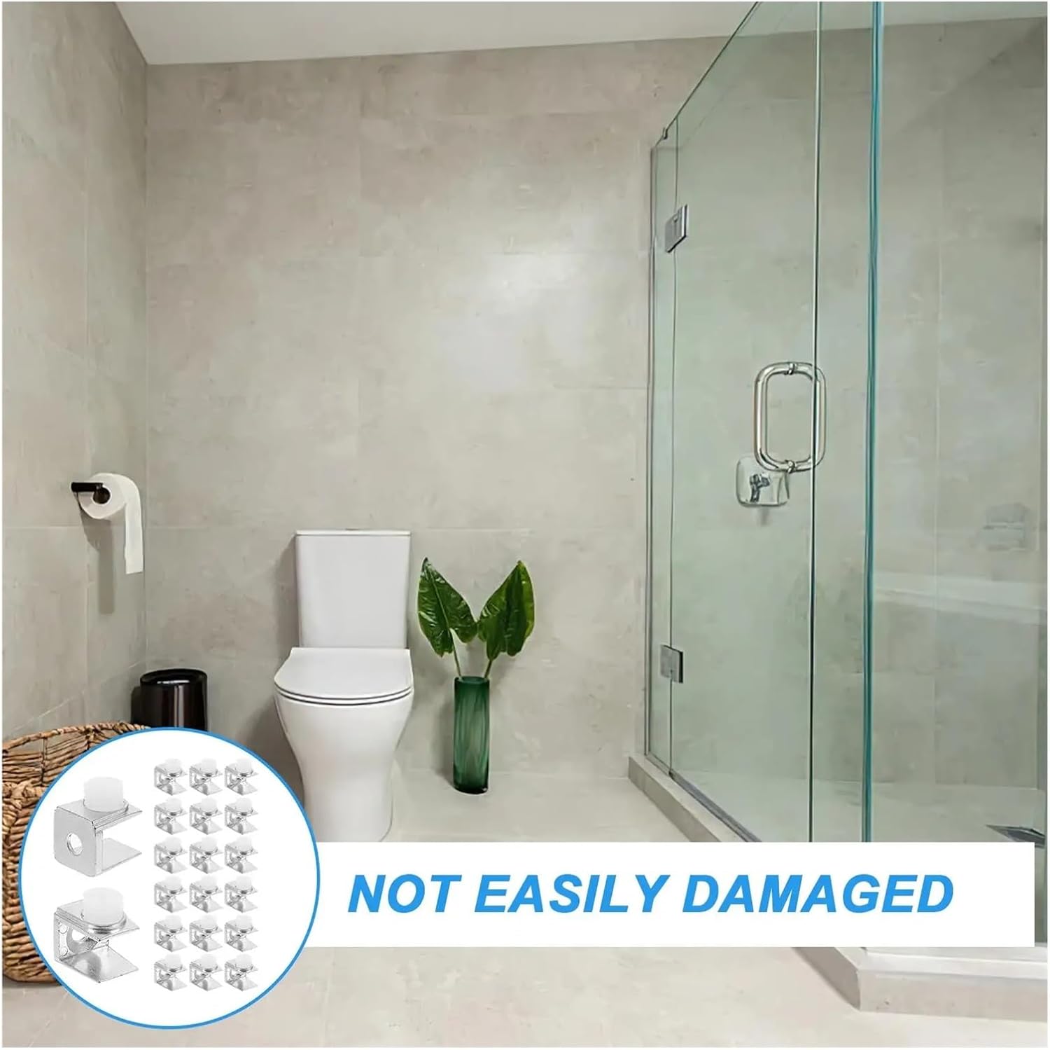 Glass Clamp Brackets 80 Pcs Glass Shelf Clips, Suitable for Use As Mirror Brackets Or Bathroom Door Supports for Wood Shelves Handrail Railing