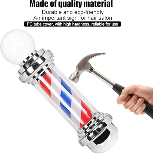 32" Barber Shop Led Pole Light,Hair Salon Rotating Red White Blue Led Strips,Ac 110V Indoor/Outdoor Wall-Mounted Water-Proof Hair Salon Barber Shop Open Business Sign With 59.05In Cord Length #TOP4