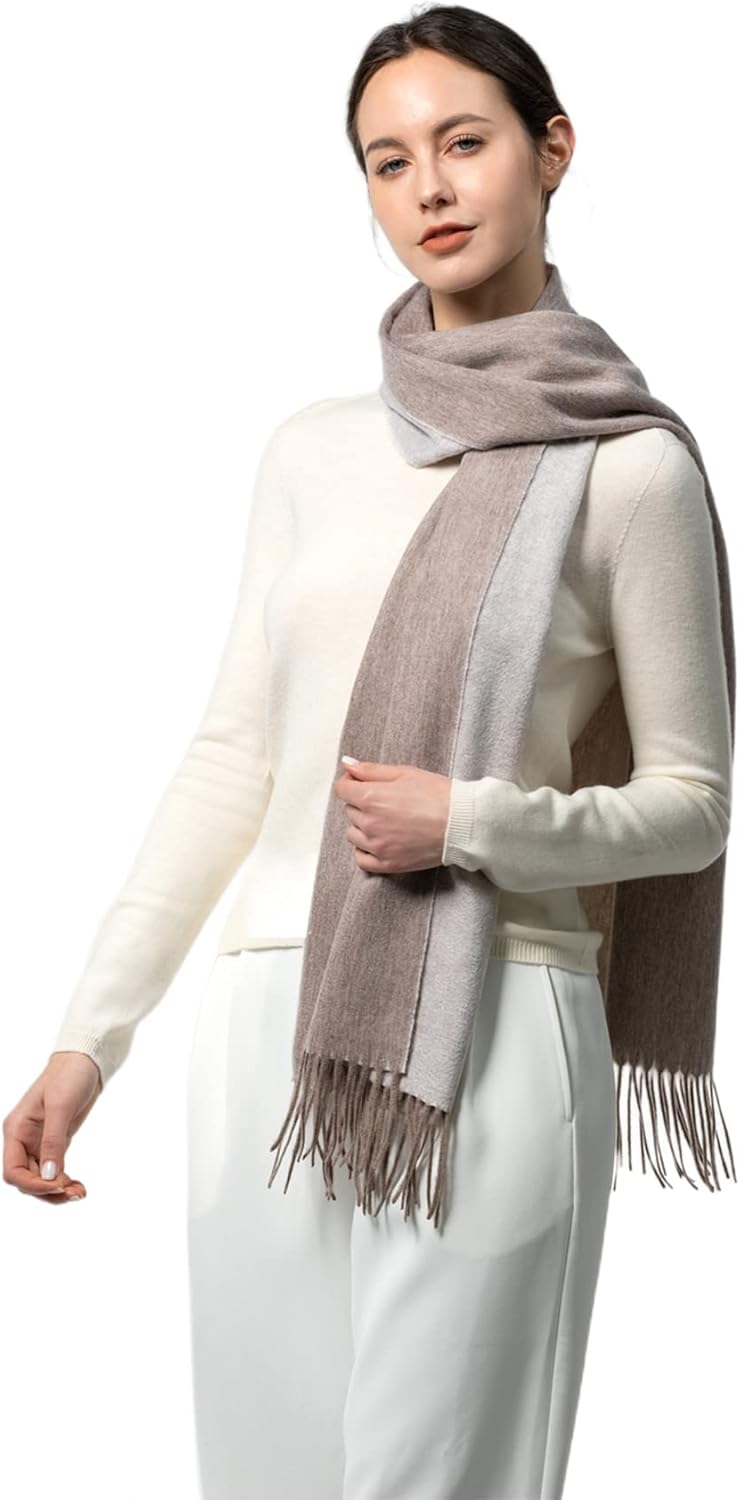 Merino Wool Alpaca Winter Scarf for Women, Australian Pashmina Wraps, Soft Cashmere Feel Shawls Holiday Gift