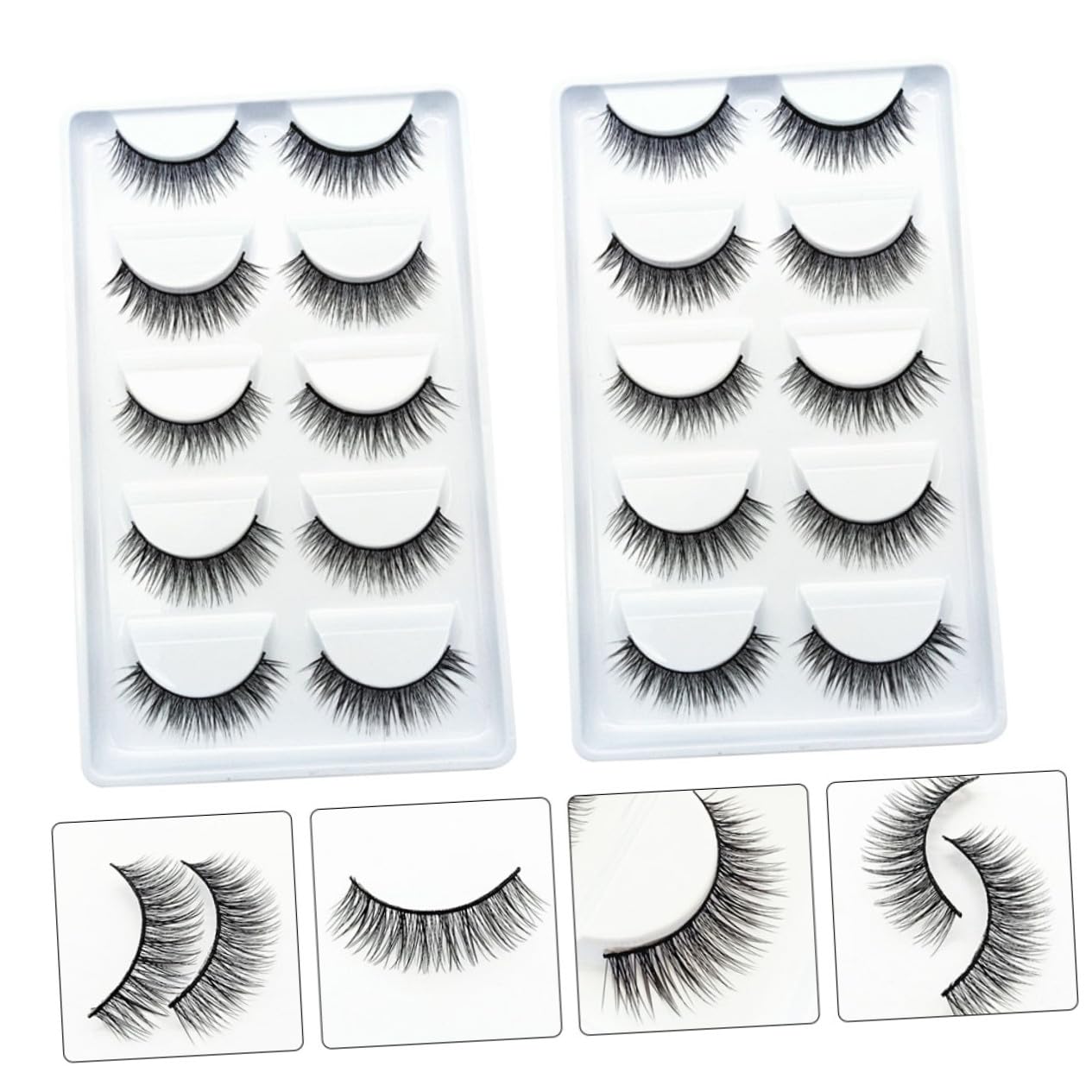 Homoyoyo Faux Cils Naturels Réalistes 10 Paires en Fibre Chimique, Doux et Faciles à Utiliser, pour Maquillage des Yeux et Usage Personnel ou Professionnel