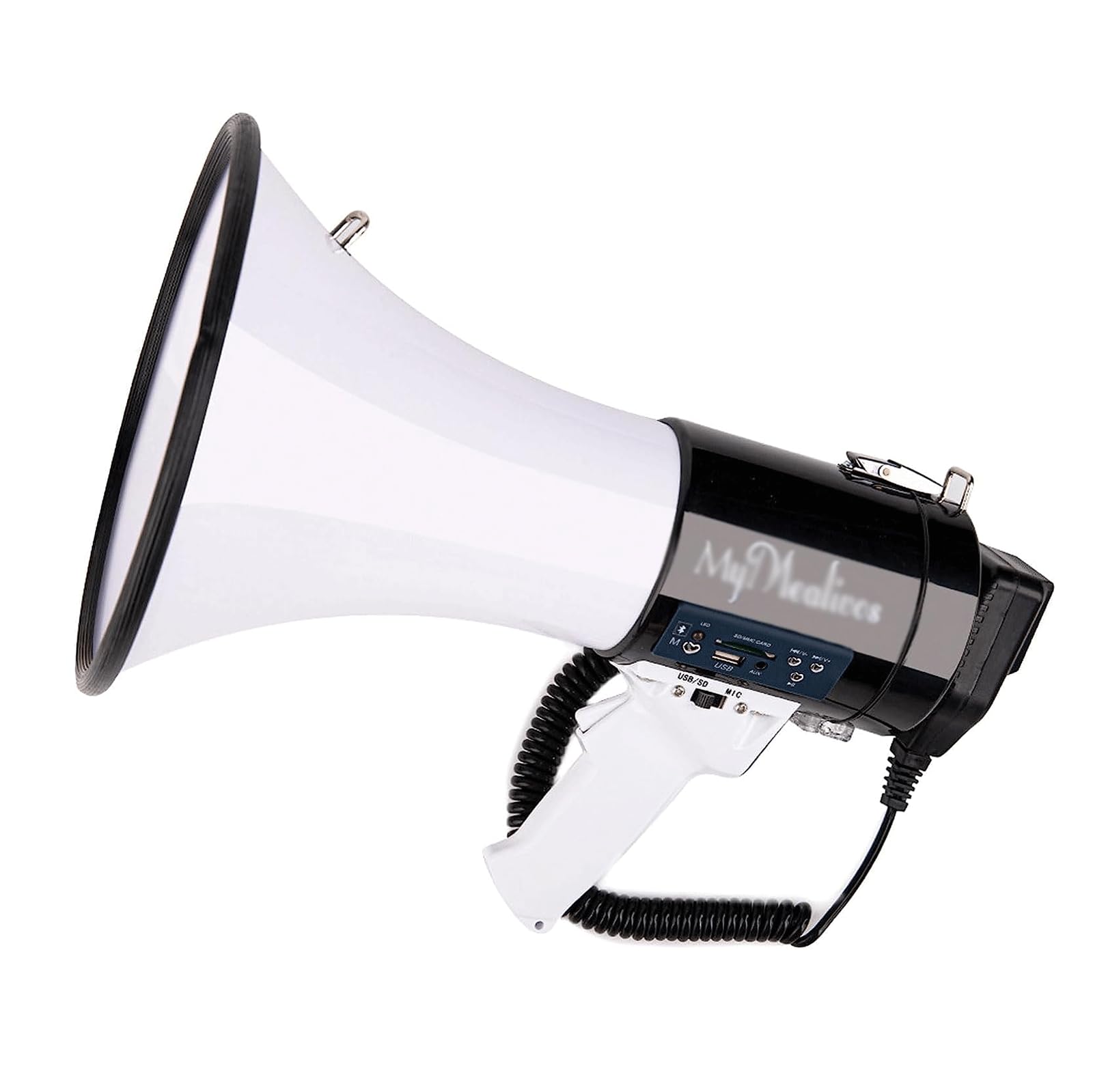 POCHY Moda Megáfono Megáfonos para Exteriores Altavoz Bluetooth Negro Altavoz de megáfono Soporte Mp3 Altavoz de megáfono de árbitro Ligero portátil Bonito
