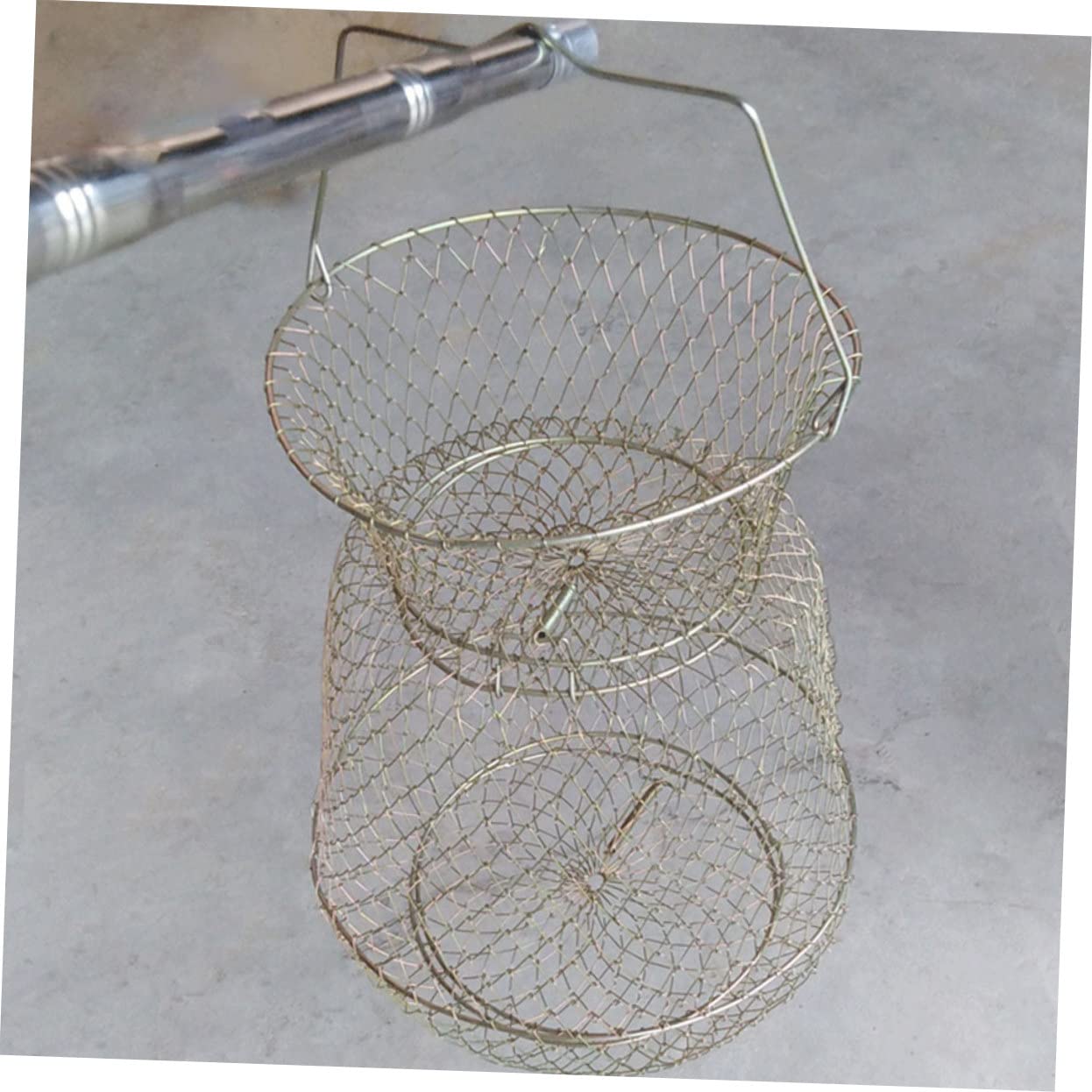 TOYANDONA Contenitore Per Cattura Dei Pesci in Metallo Rete Da Pesca Portatile Protezione Per Pesci Catturati Conservazione Temporanea