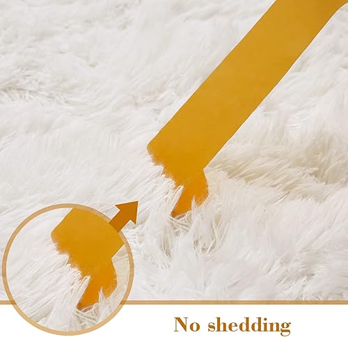 Miniatura 58 de Alfombra esponjosa para dormitorio, alfombra negra de 4 x 6 pies para sala de estar, dormitorio, alfombra peluda para niños, alfombra de felpa suave