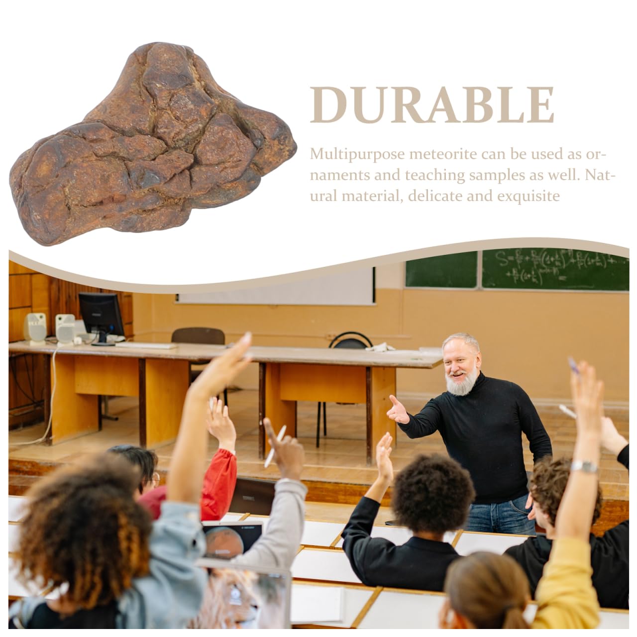 ABOOFAN Modelo De Meteorito Real 0.98X0.59X0.59In Muestra Científica Educativa para Oficina Aula Y Colección De Meteoritos para Niños