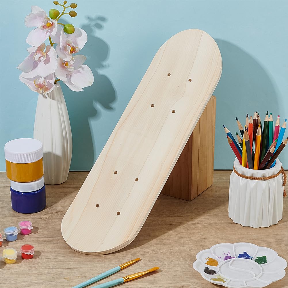 OLYCRAFT 43 x 12.6cm Großes Unbedrucktes DIY Skateboard Deck Aus Holz – Doppelseitige Graffiti Platte Für Individuelle Skateboard Projekte Und Einzigartige Künstlerische Designs