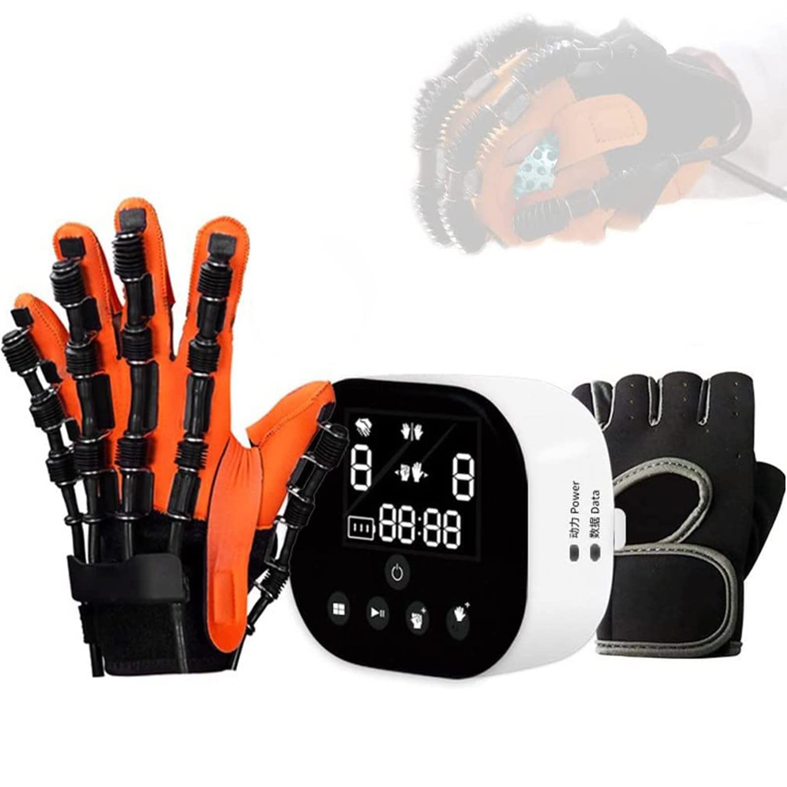 AALGO Dedos Rehabilitación Robot Guantes con Modo De Espejo Y Entrenamiento Dedos Separado Ejercicio De Flexión Y Extensión De Mano Ortesis Dedo Minimizar La Espasticidad,RightHand-XL