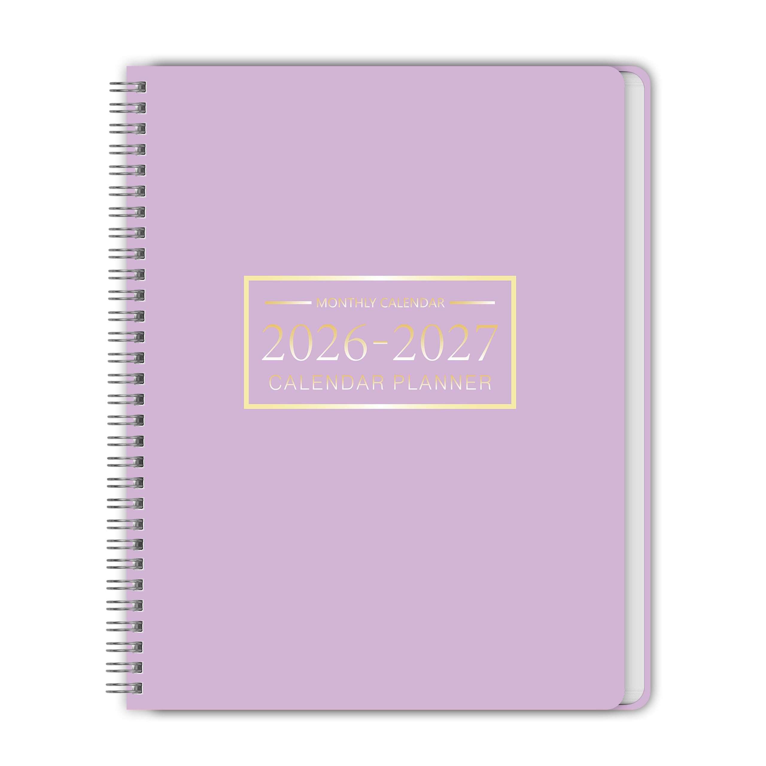 Monthly Planner Jan 2026 - Dec 2027, Monthly Planner for 24 Monthes, 9×11 Inch, Teacher Monthlys, Hard PVC Cover, Spiral Bound, Time Management Calendar, Perfect for School & Office (Purple)