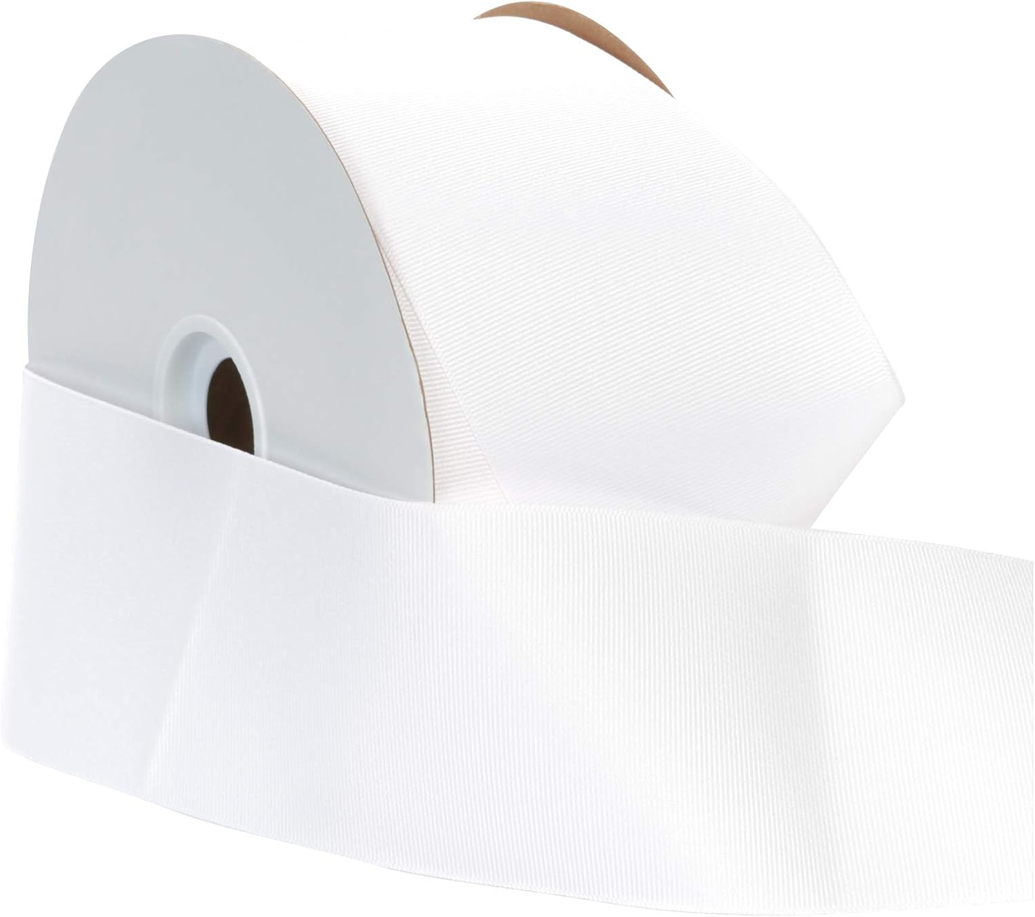 Berwick Offray 3" Grosgrain Ribbon, White, 50 Yards