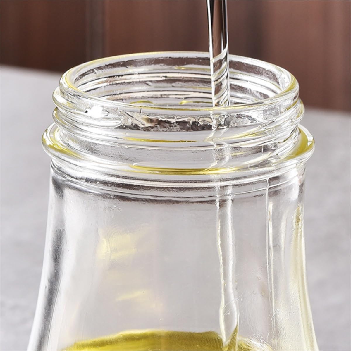Set Olio e Aceto, Oliera, Bottiglia Di Olio Vetro For Cucina Domestica, Sesamo, Aceto, Barattolo Condimento, Set Da 2 Pezzi Kit da Tavola