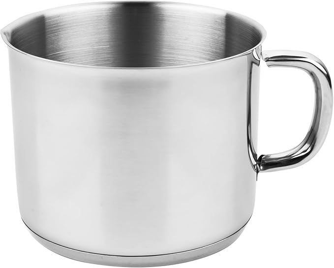 VIER – Kochtopf, Edelstahl, Induktionsboden, 12 cm Durchmesser x 10 cm Höhe, Fassungsvermögen 1,1 l