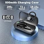 Bluetooth-Headset-Wireless-Bluetooth-Earpiece-with-500mAh-Charging-Case-72-Hours-Talking-Time-Built-in-Microphone-for-iOS-Android-Cell-Phone-Hand-Free-Headphones-for-TruckerElectroplated-black