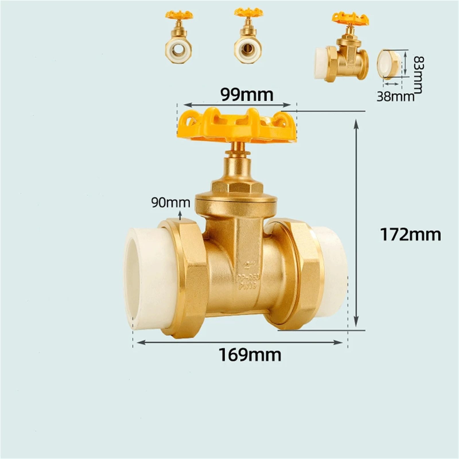 PPR Pipe PE Pipe Water Pipe Gate Valve Union Pipe Fitting Water Meter Tap Water Meter Tube Brass DN20 DN25 DN50 Connection Pipe(AL121808F-04a/RG+two lights)