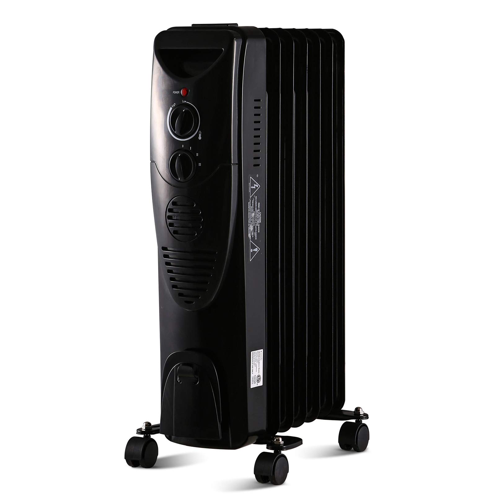 Kismile 1500w Oil Filled Radiator Heater Portable Electric Heater