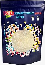 Unike Vegan Empty Capsules Size 00 1000 Quantity Empty Vegan Capsules Vegetarian Empty Pill Capsules Organic for Capsule Filling Machine Vegan Organic Vegetarian