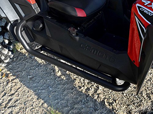 Superatv Rock Sliders Nerf Bars Tree Kickers For 2014+ Cfmoto Zforce 800Ex / 2017+ Cfmoto Zforce 1000 | Black | Constructed Of 1.75" Heavy-Duty Tubing | Powder Coat Finish |  Bolt-On Mounting #TOP1