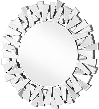 Elegant Decor Sparkle 40" Round Contemporary Sunburst Decorative Clear Mirror