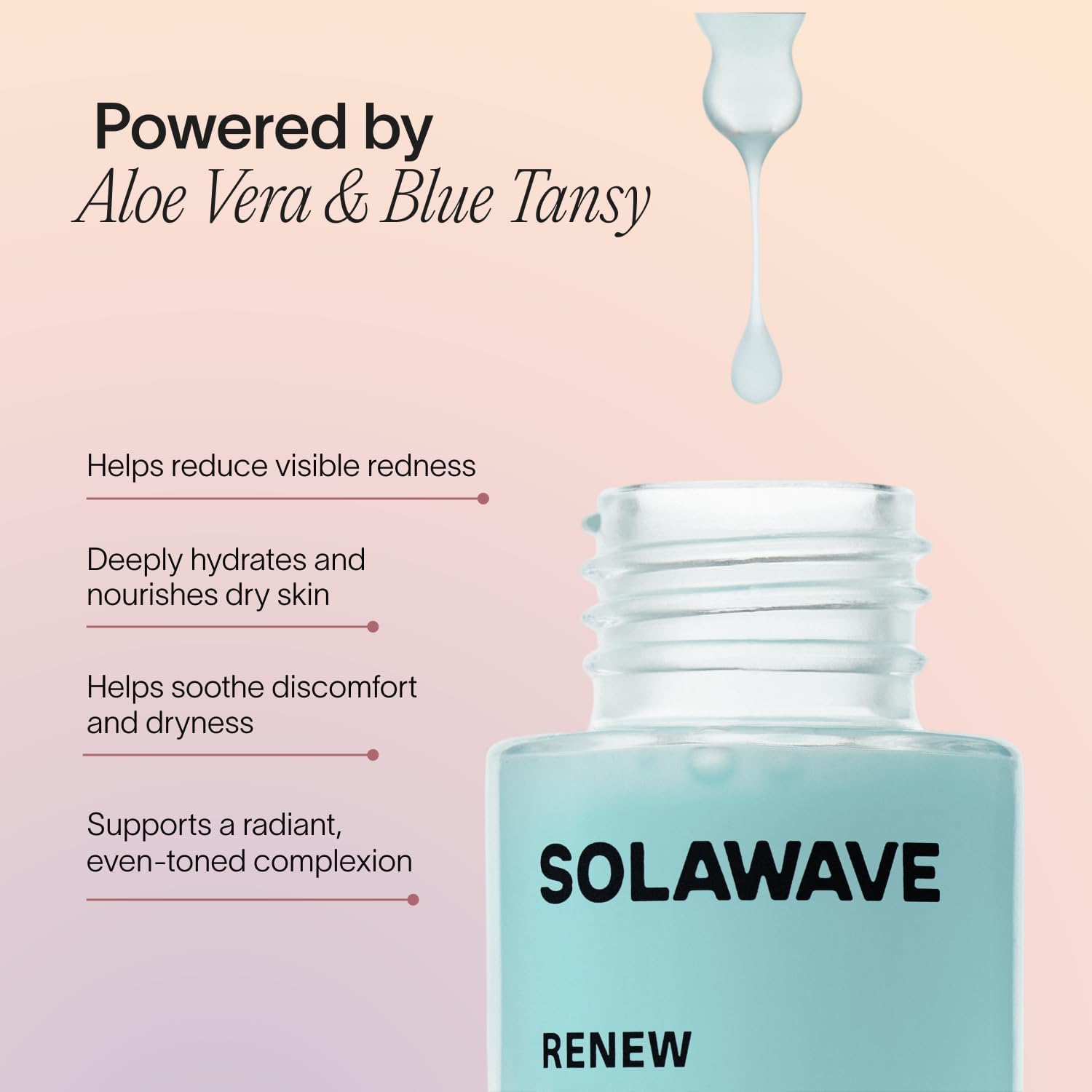 Solawave Renew Complex Red Light Therapy Activation Serum for Face & Neck | Pairs with LED Facial Wand Device | Hydrates & Plumps the Skin | Blue Tansy, Aloe Vera, Hyaluronic Acid (1 Oz) - Image 7