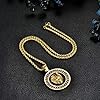 Flongo Herren Halskette Medaillon mit Löwe Kopf Anhänger Gold Löwenkopf Kette Hip Hop Biker für Männer Herren Accessoires #4