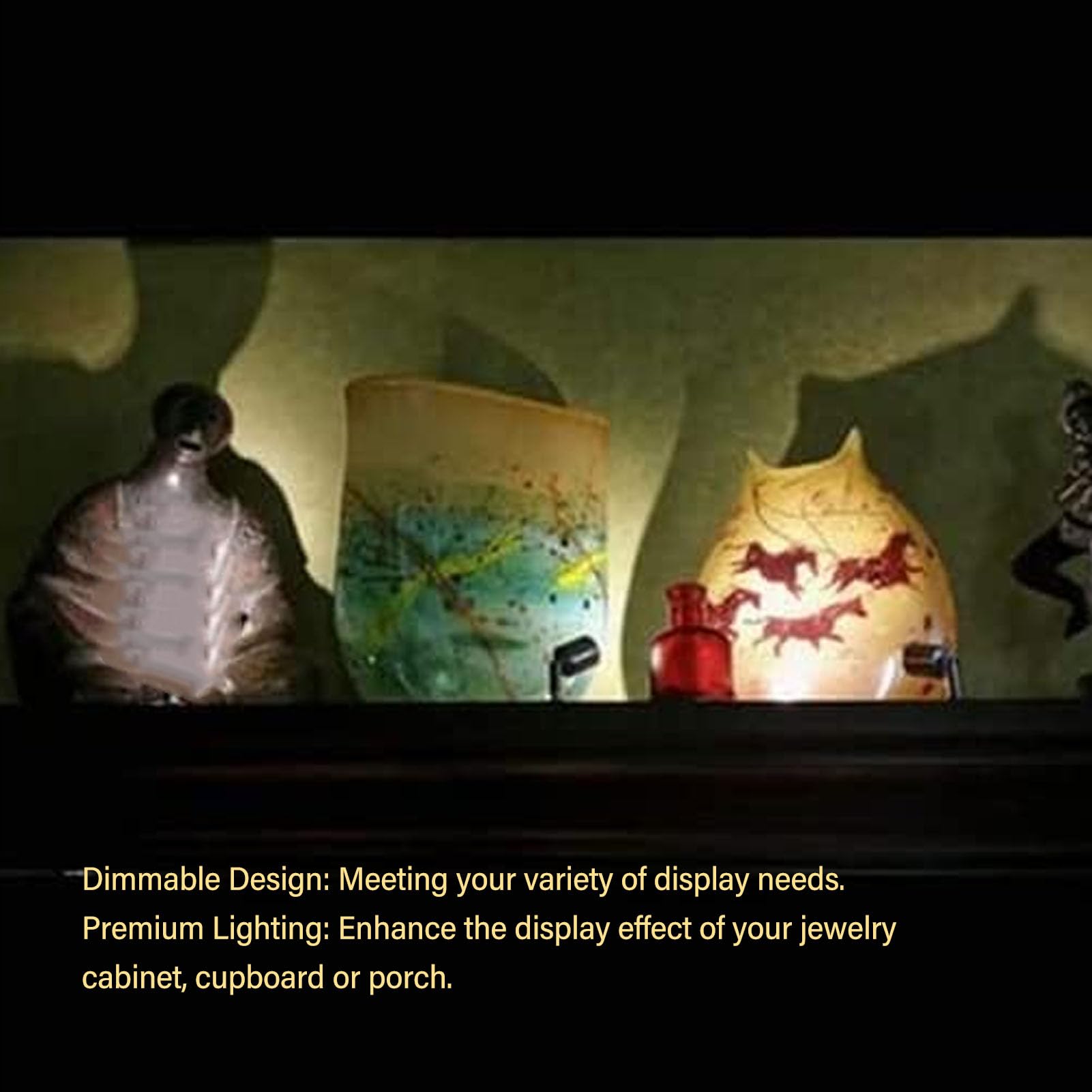 flexman Mini LED Spot Lights, 5V USB Showcase Display Light 1 to 3 Dimmable Small Cabinet Light for Display Cabinets, Jewelry Cabinets, Cupboards, Entrance Passageways (Nature Light)