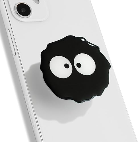 Linda briqueta de dibujos animados acrílico multifuncional plegable extensible teléfono móvil agarre y soporte (negro)