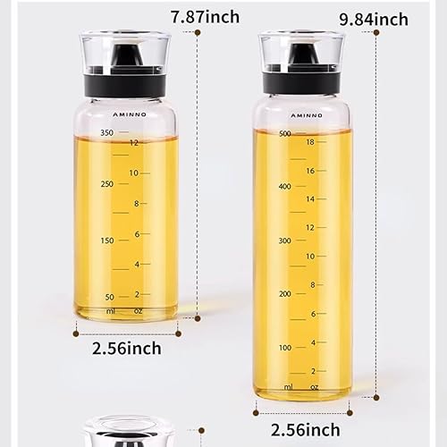 Miniatura 2 de 2 botellas dispensadoras de aceite de oliva, botella de aceite de vidrio de 17 onzas para cocina de cocina, dispensador automático de aceite de