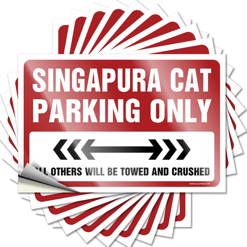 Singapura Cat Parking Only Tiny Bath Sets - Funny Sticker Bumper Removable Vinyl Decal(12X18CM)