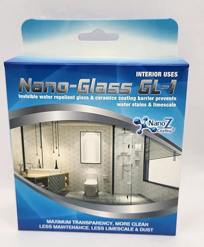 Nano Glass & Ceramics GL-01 - Repelente de agua para puerta de ducha, revestimiento natural, protección UV, uso también como protector de cerámica