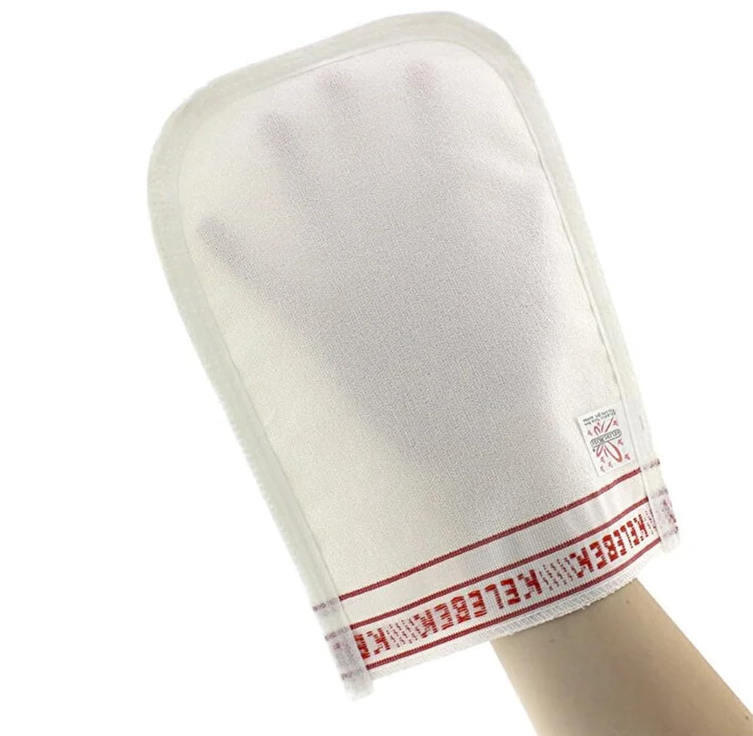 Kelebek - Guanti da hammam turco, colore bianco, con certificato del produttore (confezione da 12)