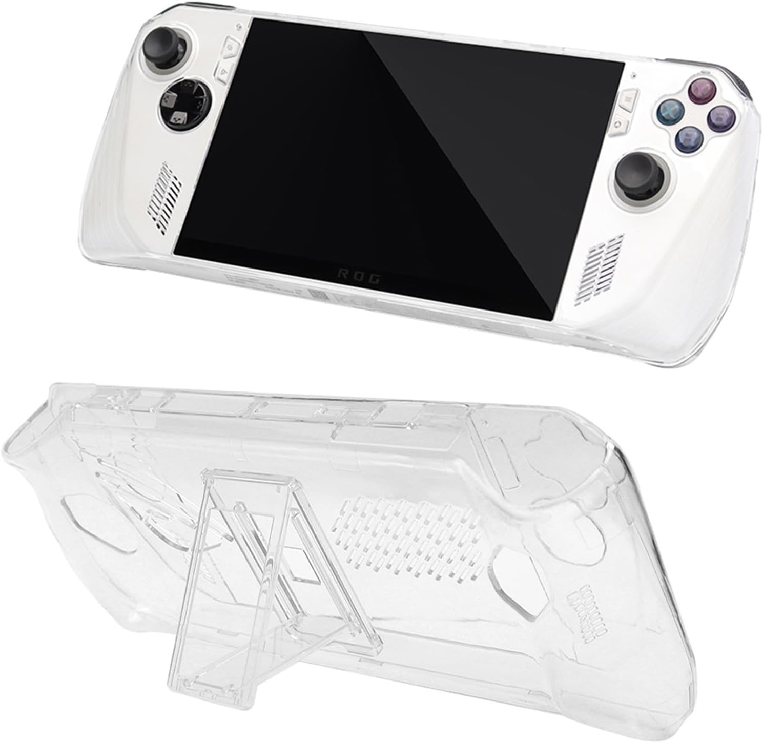 Protective Case for ASUS Rog Ally with Stand Clear Protector Case Cover Accessories for Rog Ally Gaming Handheld Skin Sleeve Shockproof Anti-Scratch Non-Slip (Transparent)