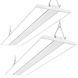 hykolity 2 Pack 4FT 250W LED Linear High Bay Shop Light, LED Shop Light, 31250lm 125LM/W, 120-277V, 0-10V Dim, 5000K Daylight Linear Hanging Light for Warehouse Workshops