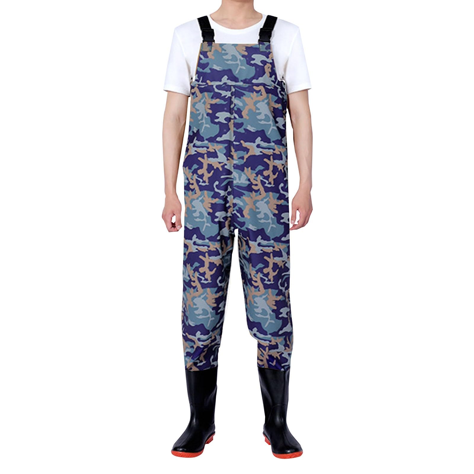 Trampolieri da pesca da uomo - Trampolieri da caccia con stivali trampolieri per uomo stivali da pesca pantaloni da pesca con bretelle trampolieri traspiranti per pesca giardinaggio caccia trampolieri