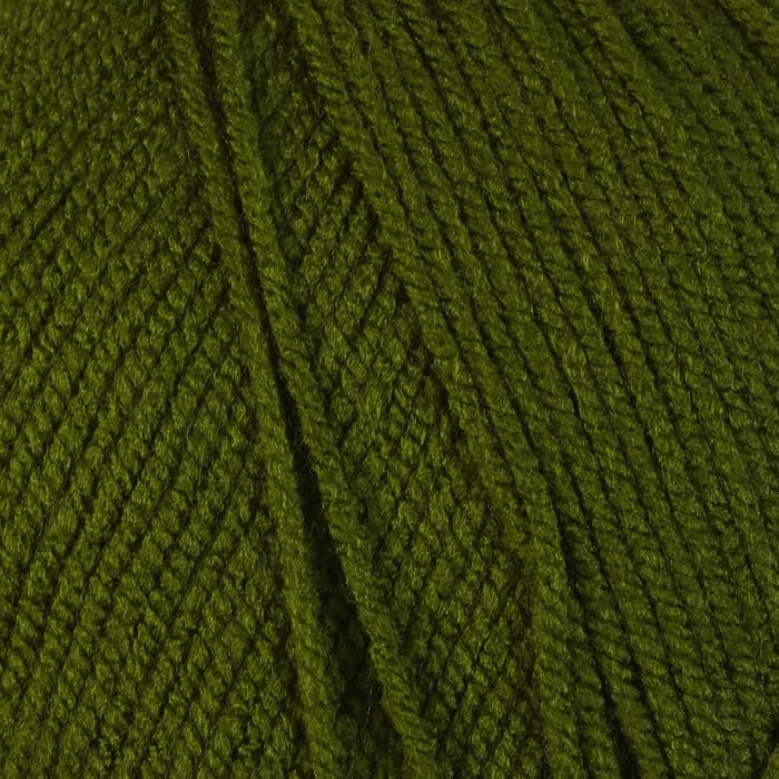 WoolCraft Acrylic Aran 400g Knitting & Crochet Yarn, Great Value 100% Acrylic Yarn, Choose from 25 Shades, 800 Metres, 400g Balls, Pack of 5, Olive — image 1