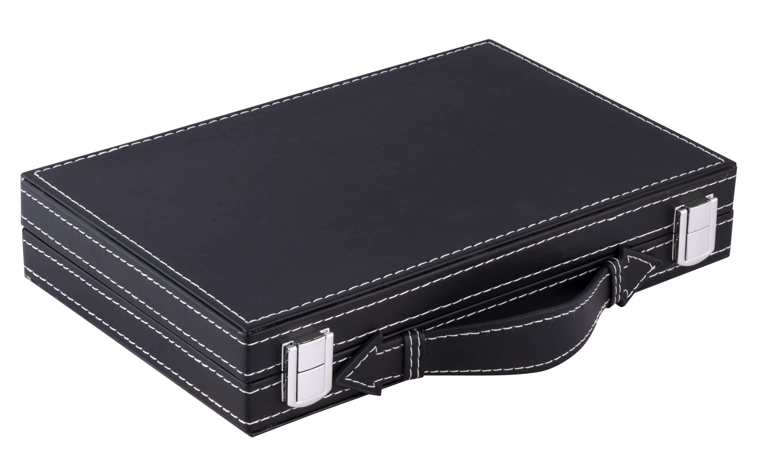 Engelhart - 250513 - Valigetta Backgammon 30 cm (11 Pollici) - Similpelle Rossa/Nera/Bianca con Interno in Velluto - Gioco da Tavolo Portatile per 2 Giocatori - Dai 6 Anni in Su