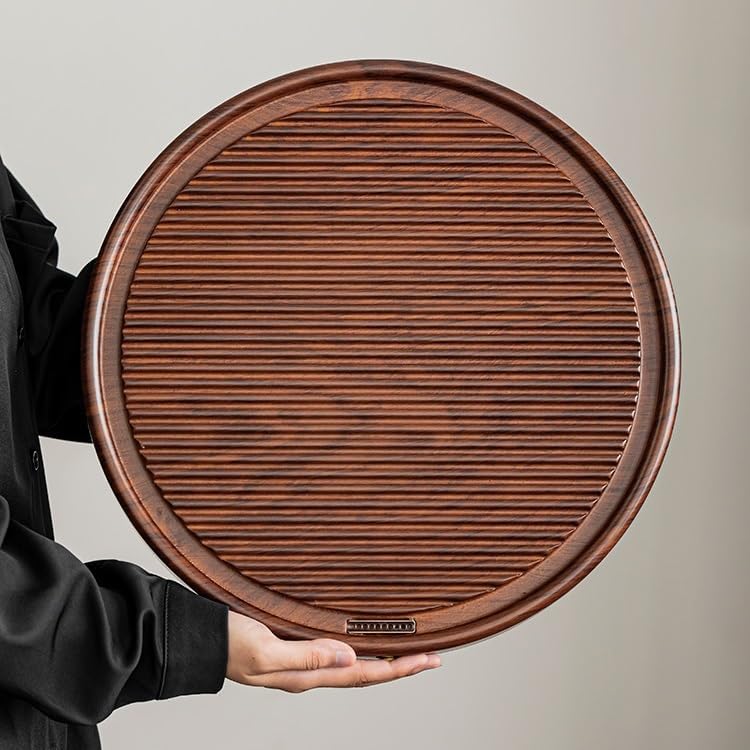 Tea Set Round Tea Tray Household Simple Tray, Kung Fu Tea Set Dry Tea Tray Small Drain Tea Table Office Tea Tray Chinese Tea Set,A