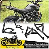 【Ship from US】 Motorcycle Steel Front Engine Guard Crash Bar Protector w/ Rear Passenger Peg...