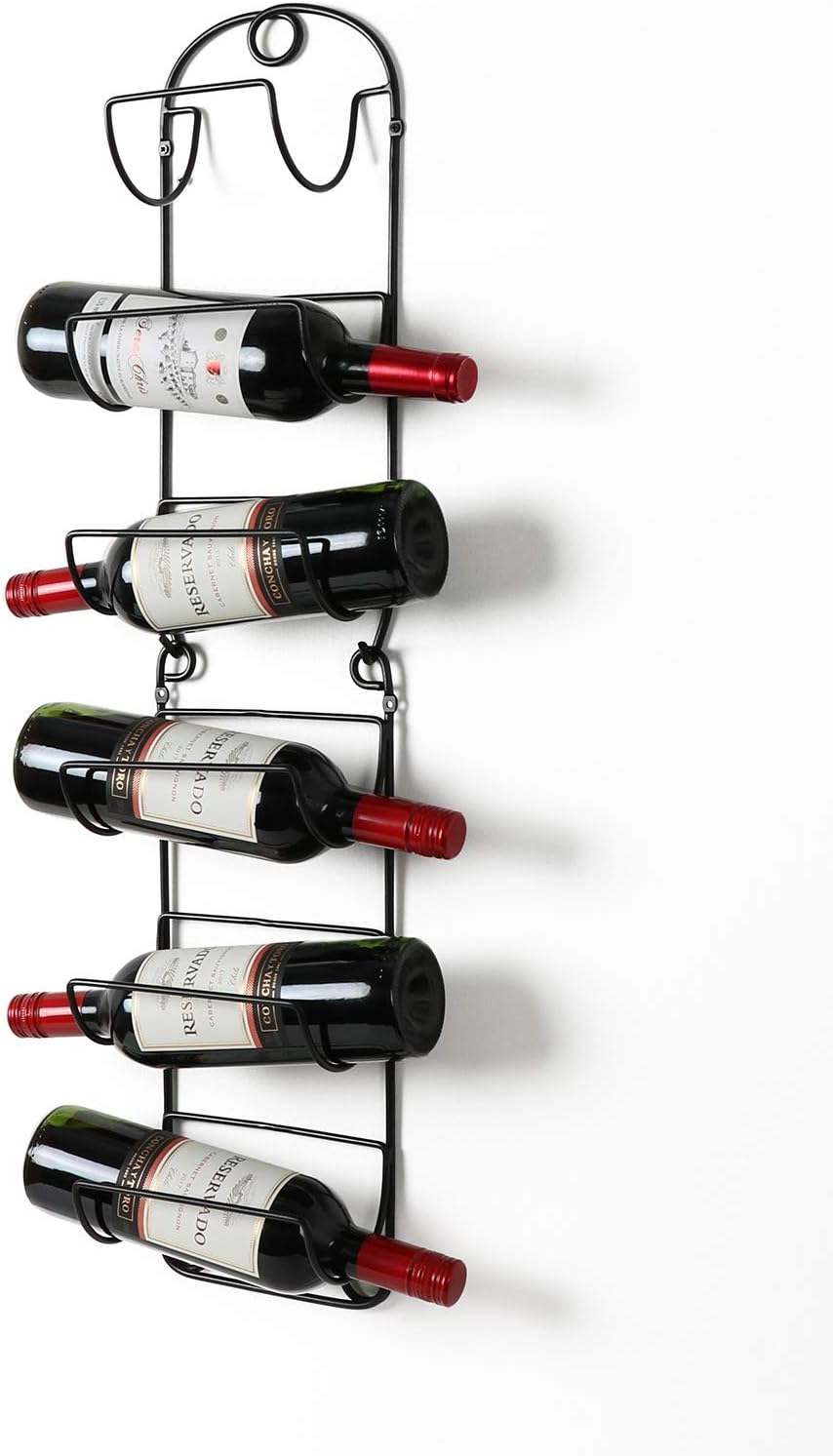 Soduku Towel Rack Wall Mounted Metal Wine Rack Towel Shelf for Bathroom Black : Home & Kitchen