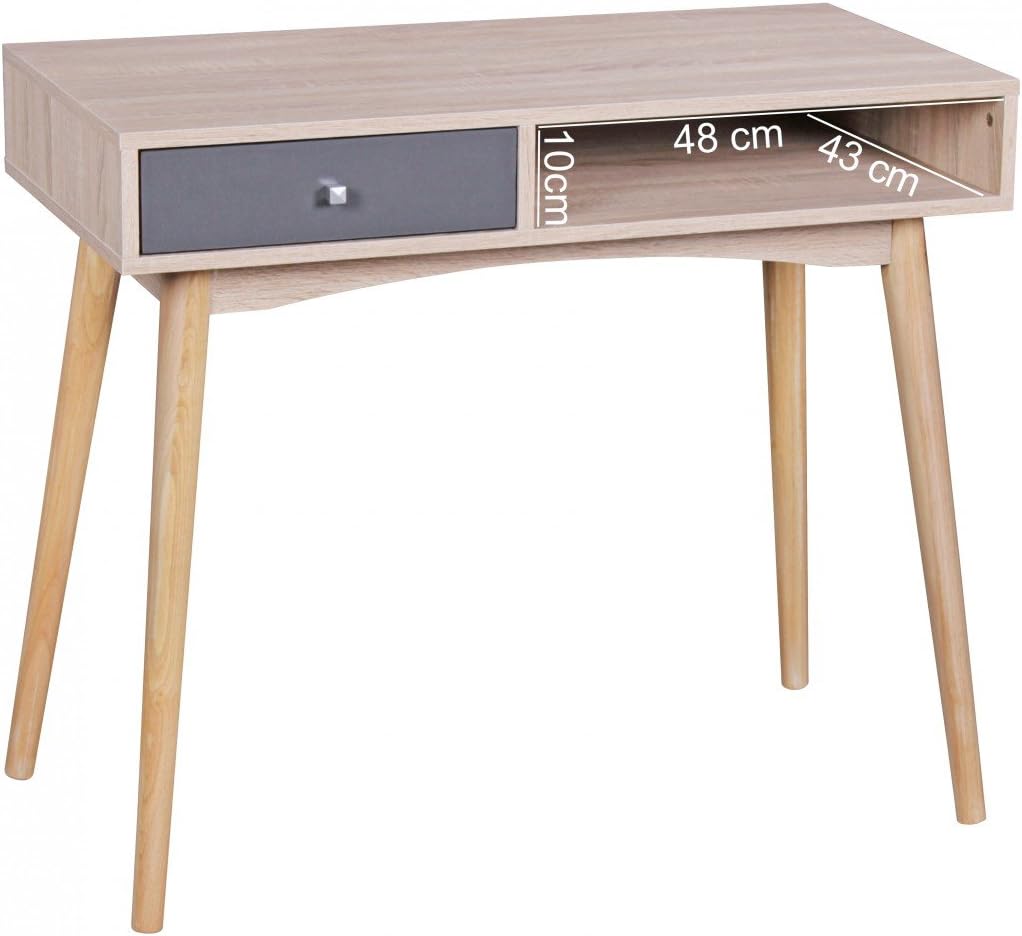 Wohnling Desk, Oak, Sonoma Grey, 90 x 45 x 78 cm