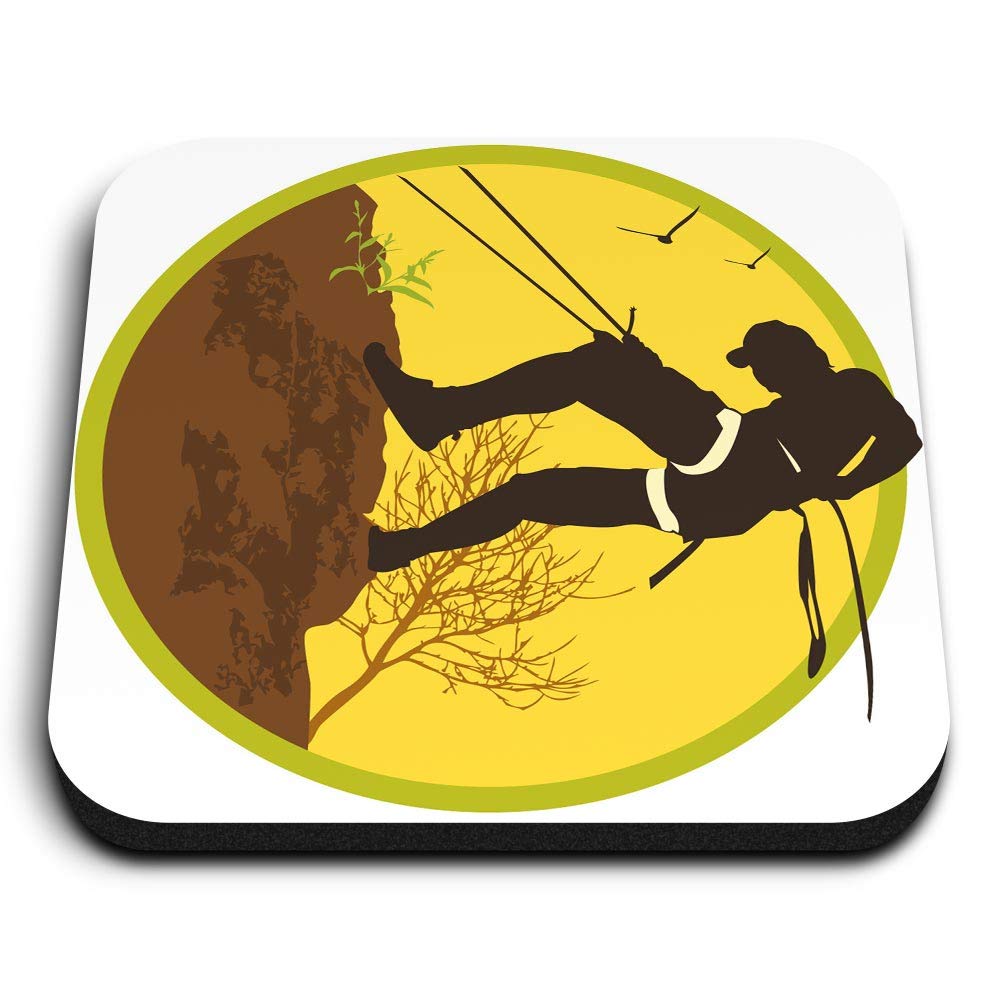 Destination Vinyl Ltd Multicolor 1 X Square Mdf Fridge Magnet - Rock Climbing Mountaineering Mountains 7135
