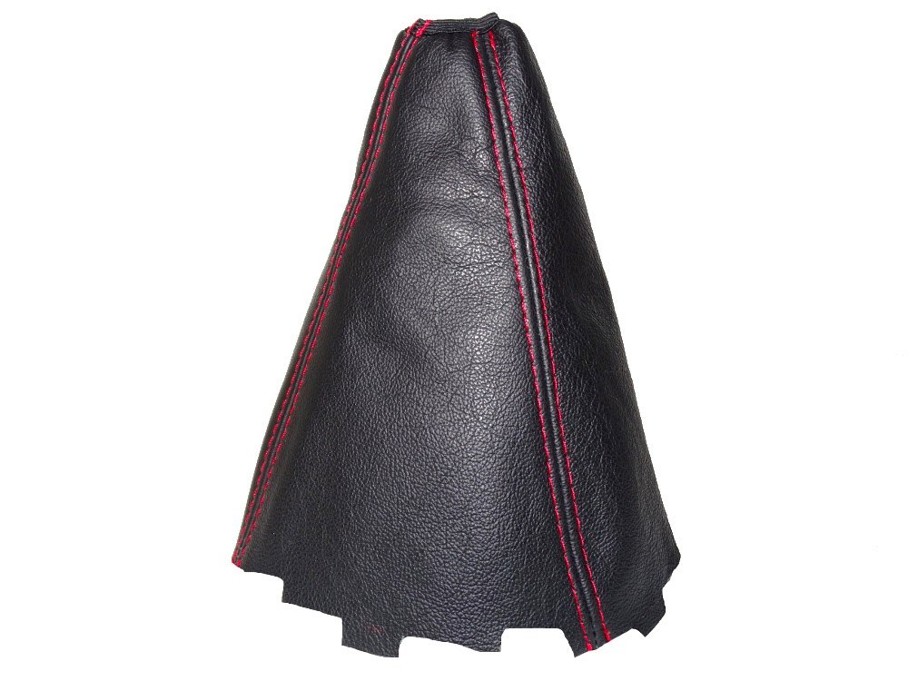 The Tuning-Shop for Toyota Corolla E16 2013-16 Shift Boot Black Genuine Leather Red Stitching