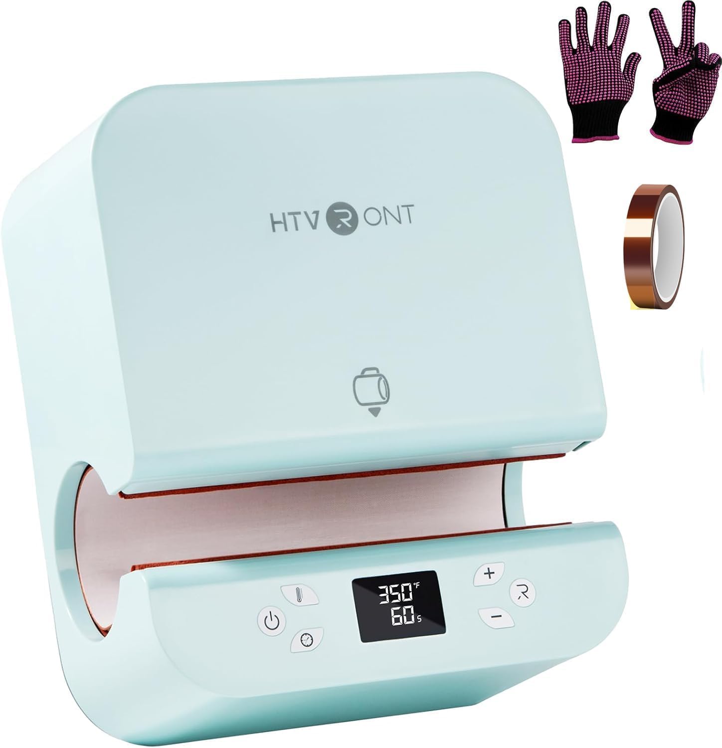 HTVRONT Auto Tumbler Heat Press Machine - Mug Heat Press Heat Up Fast & Even, Professional Tumbler Press High-Security for 2.95-3.18inch Sublimation Tumblers, Cups, Glasses and Mugs (Light Blue)