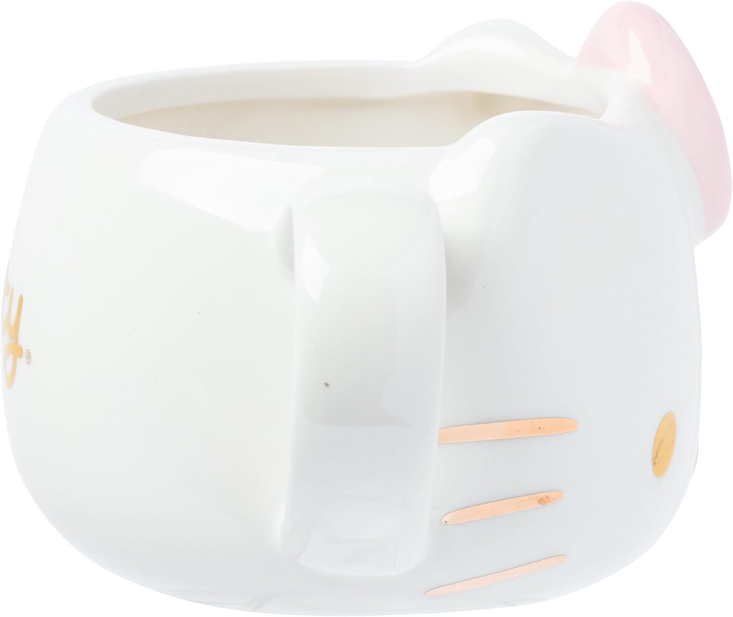 Silver Buffalo Sanrio Hello Kitty Light Pink Bow and Rose Gold Ceramic 3D Sculpted Mug, 20 Ounces - Image 3