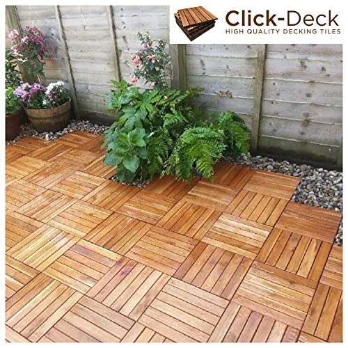 Houten tegels/terrasplanken om samen te stellen, van acacia-hardhout, voor tuin, balkon, dakterras, 30 x 30 x 2,5 cm, 6 stuks - Image 6