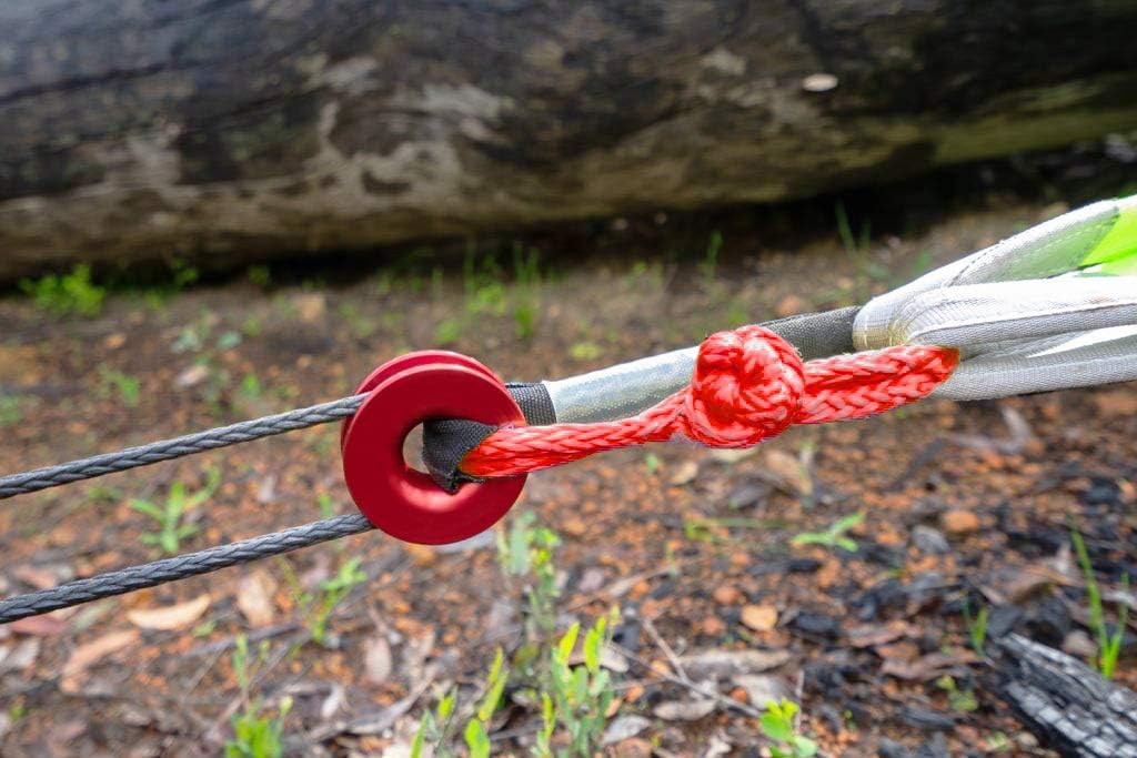 2 Sets Recovery Snatch Ring Red + UHMWPE 1/2 inch Synthetic Soft Shackle Blue Rope with Protective Sleeve for Sailing SUV ATV UTV 4X4 Towing Truck Climbing Boating