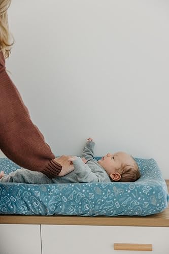 Miniatura 4 de Copper Pearl Funda de punto prémium para cambiador suave, elegante y universal para todas las almohadillas cambiadoras de pañales estándar, fundas