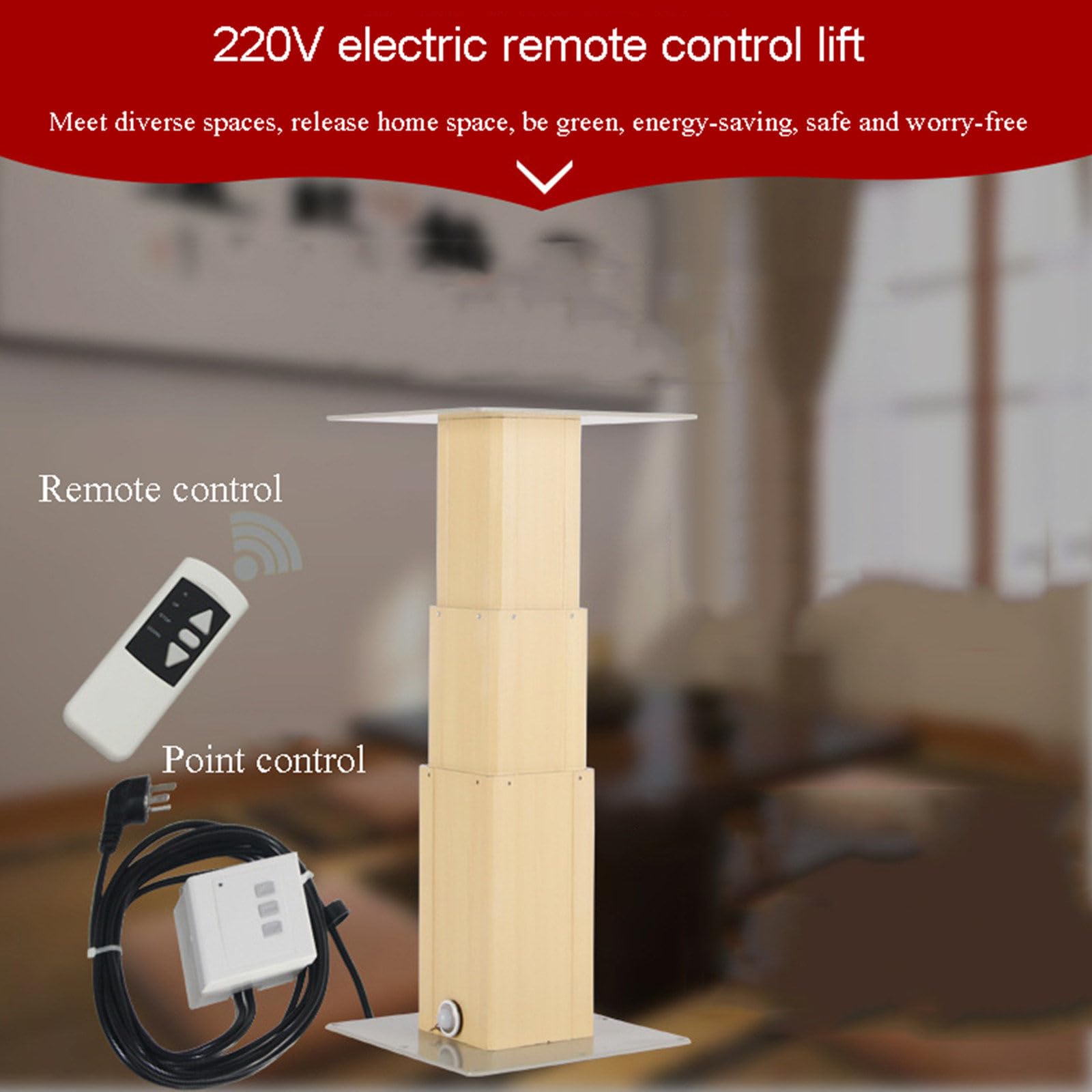 Piattaforma di sollevamento elettrica Tatami con telecomando wireless, regolazione automatica dell'altezza, motore silenzioso e resistente, carico massimo 100 kg, risparmio di spazio per riporre sotto