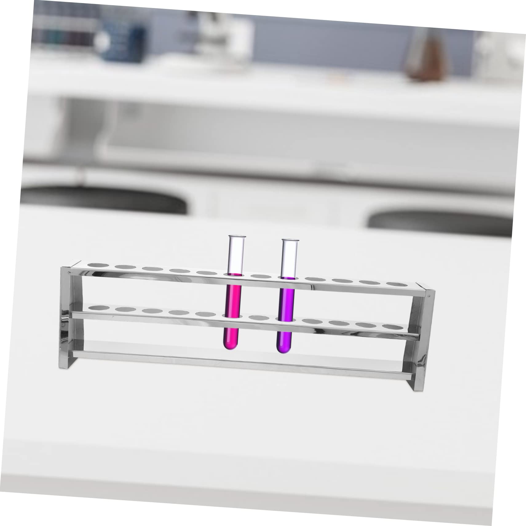 TOPBATHY Edelstahl Reagenzglasständer für Labor Stabiles und Robustes Metallisches Reagenzglasgestell Leicht Tragbar für Wissenschaftliche Forschung und Industrie