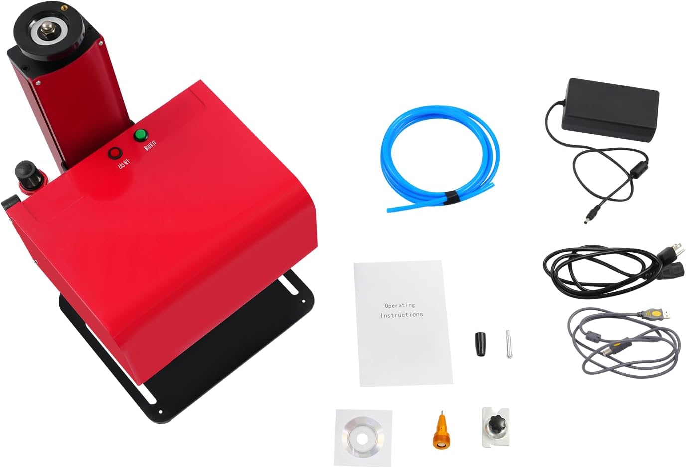 Pneumatic Dot Peen Marking Machine, 200x130mm Marking Area, Computer Controlled Metal Engraver for Nameplates, Hard Plastics, PVC, 1-2 Characters/s, 0.1-1mm Marking Depth
