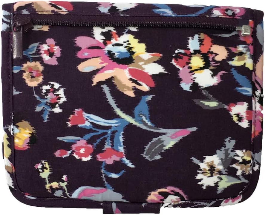 Vera Bradley Iconic Quilted Cotton Makeup Brush Case, Indiana Rose Print, Women's Cosmetic Travel Bag, Large Capacity Organizer